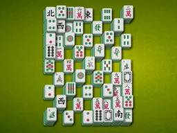 لقطة شاشة للعبة الماجونغ الإلكترونية كومو تعرض تصميم القطع بالتفصيل والرموز التقليدية.